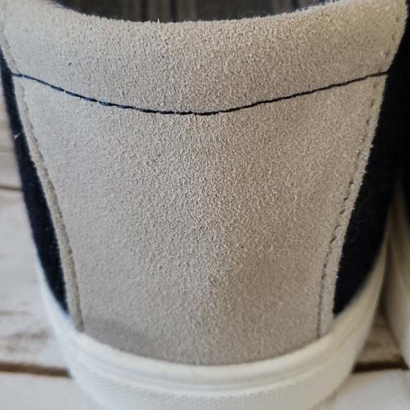 Muk Luks Kyle navy blue slip on sneakers with plaid accents NWOT main image 12